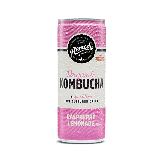 Remedy Kombucha Raspberry Lemonade 4x250ml cans