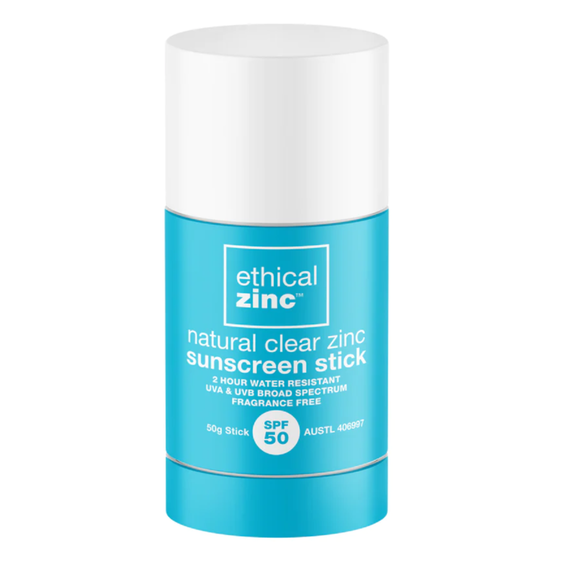 Ethical Zinc SPF 50 Natural Clear Sunscreen Stick 50g
