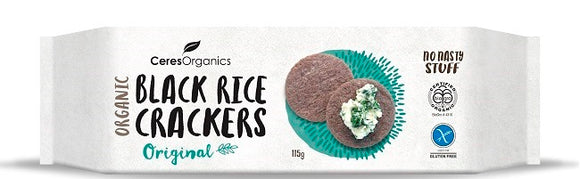 ** Ceres Organics Black Rice Crackers Thai Riceberry 115g