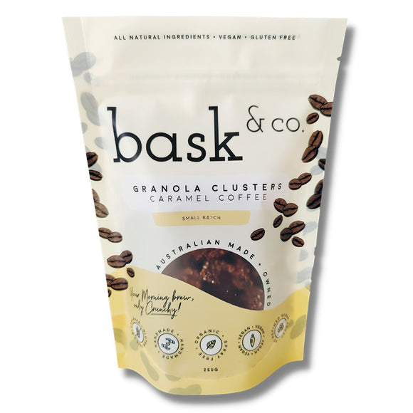 Bask and Co Gluten Free Granola Clusters Caramel Coffee 250g