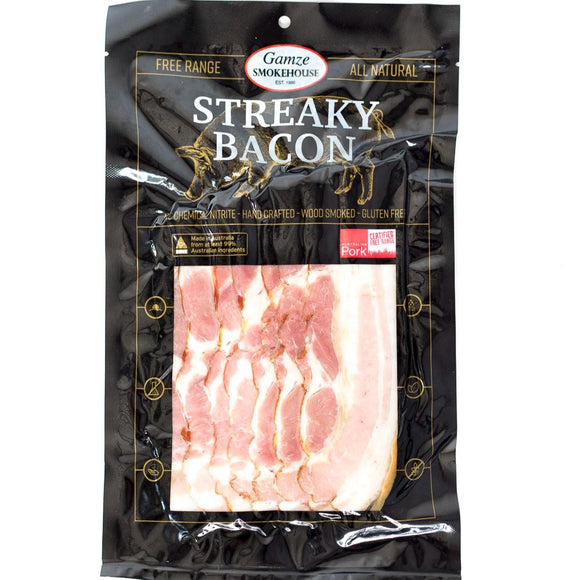 Gamze Free Range Streaky Bacon 200g