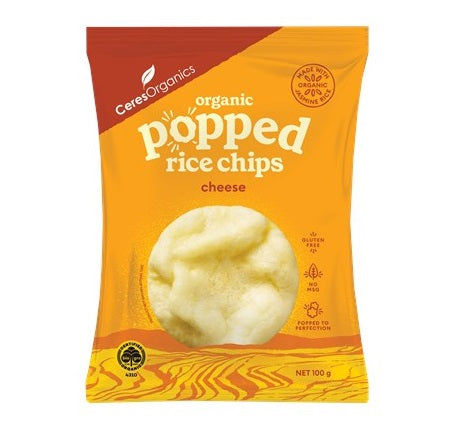 ** Ceres Organics Popped Rice Chips CHEESE 100g