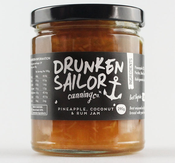 Drunken Sailor Canning Co. Pineapple, Coconut & Rum Jam 290g