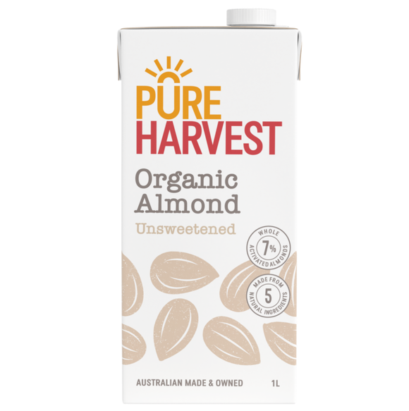 Pure Harvest Activated Unsweetened Almond Milk 1L