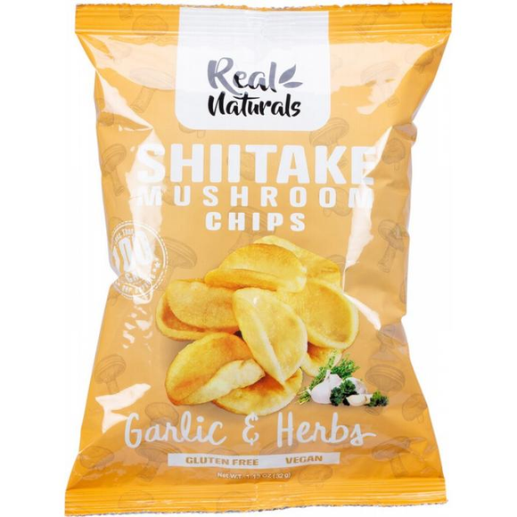 ** Real Naturals Shiitake Mushroom Chips Garlic & Herbs 32g