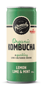 Remedy Kombucha Lemon Lime & Mint 4x250ml cans