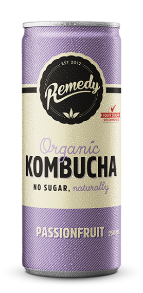 Remedy Kombucha Passionfruit 4x250ml cans