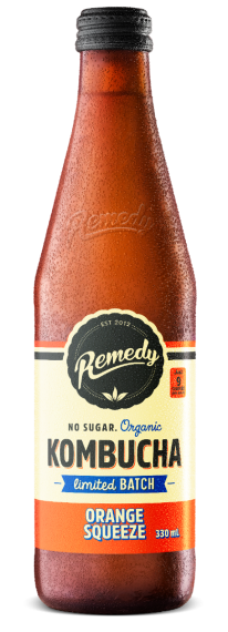 Remedy Kombucha Orange Squeeze 330ml glass bottle