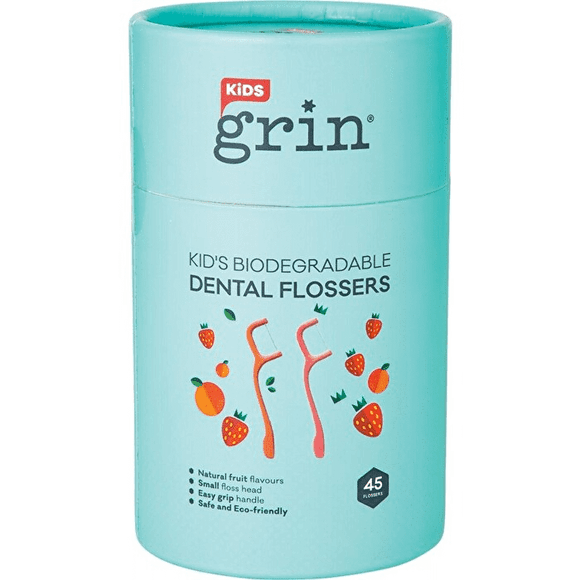 GRIN Biodegradable Dental Flossers Kids 45 pack