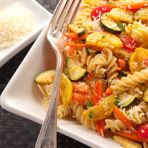 Fusilli Pasta with Tomato Sauce and Roasted Vegetables