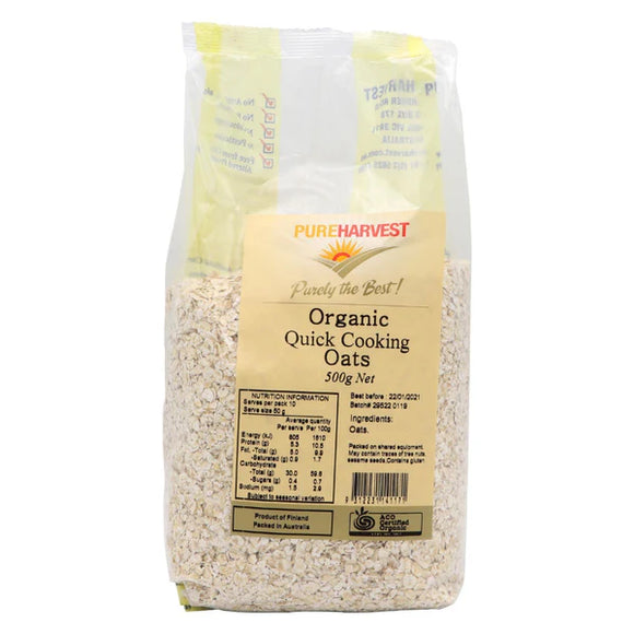 Pure Harvest Organic Quick Oats 500g