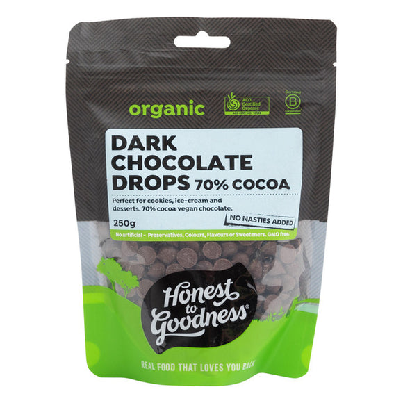 Organic Dark Chocolate Drops 70% 250g
