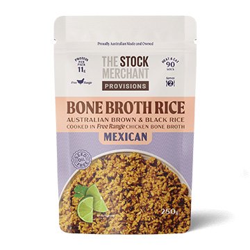 The Stock Merchant Provisions Bone Broth Rice Mexican 250g