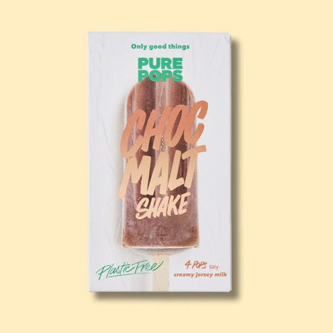 Pure Pops Choc Malt Shake 4 x 80ml