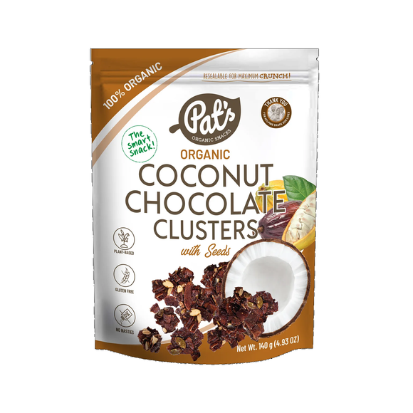 Pat's Organic Coconut Clusters CHOCOLATE 140g