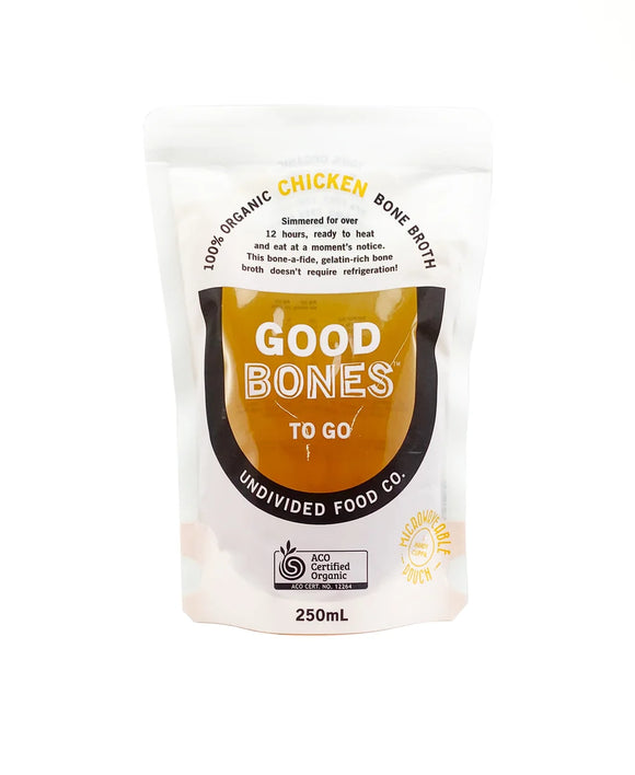 GOOD BONES TO GO 100% Certified Organic Chicken Bone Broth 250ml