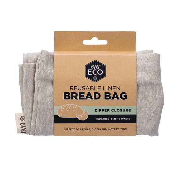 Ever Eco Reusable Linen Bread Bag with Zipper 32x40cm