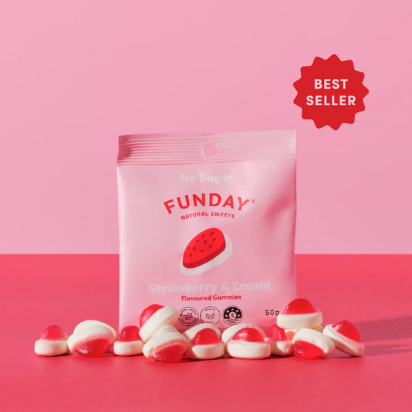 Funday Natural Sweets Strawberry & Cream 50g