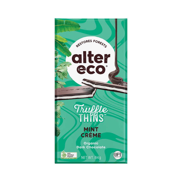 Alter Eco Organic Truffle Thins Mint Creme Dark 84g