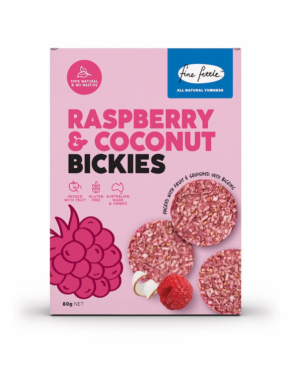 Fine Fettle Bickies Raspberry & Coconut 80g