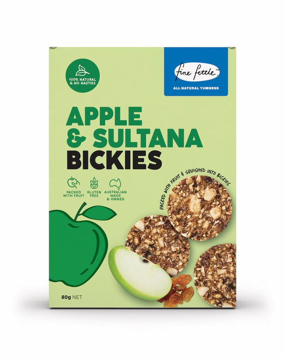 Fine Fettle Bickies Apple & Sultana 80g