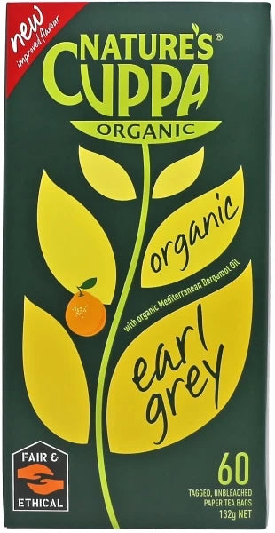 Nature's Cuppa Organic Earl Grey Tea 60 tea bags