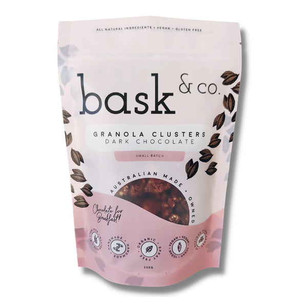 Bask and Co Gluten Free Granola Clusters Dark Chocolate 250g