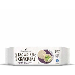 ** Ceres Organics Brown Rice Crackers Chia 115g