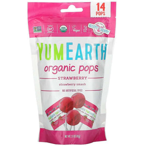 ** Yum Earth Organic Lollipops Strawberry 14 lollipops 85g