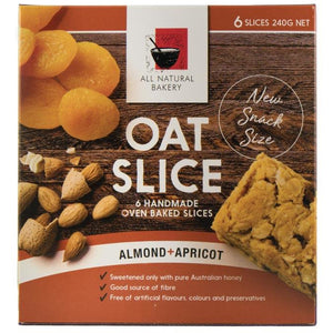 All Natural Bakery Oat Slice Almond & Apricot 240g 6pk