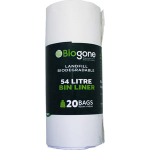 BioGone Landfill Biodegradable Rubbish Bags 54L 20pk