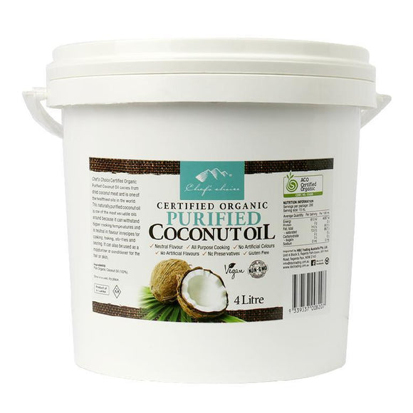 Chef's Choice Organic Purified Coconut Oil 4ltr