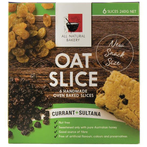 All Natural Bakery Oat Slice Currant & Sultana 240g 6pk