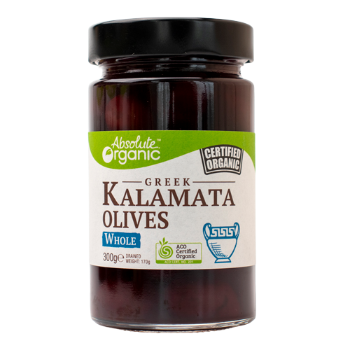 Absolute Organic Greek WHOLE Kalamata Olives 300g