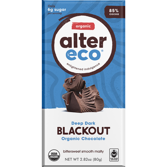 Alter Eco Dark Blackout Organic Chocolate 85% 80g