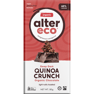 Alter Eco Dark Quinoa Organic Chocolate 60% Cocoa 75g