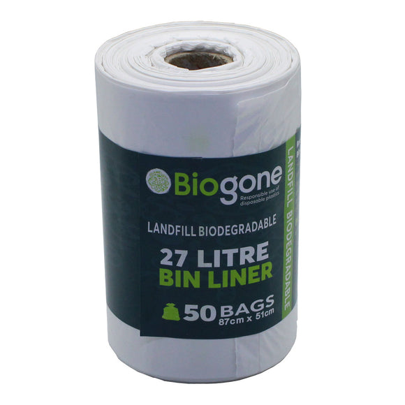 BioGone Landfill Biodegradable Rubbish Bags 27L 50pk