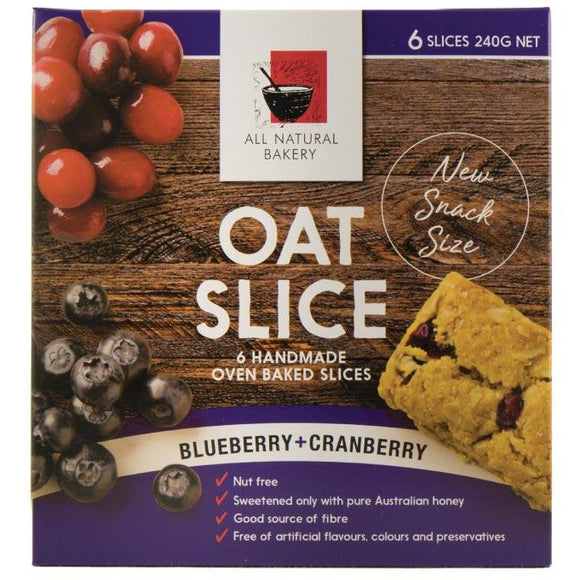 All Natural Bakery Oat Slice Blueberry and Cranberry 240g 6pk
