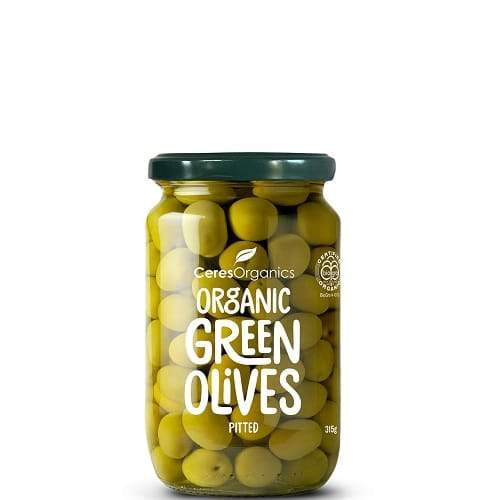 Ceres Organics Whole Pitted Green Olives 315g