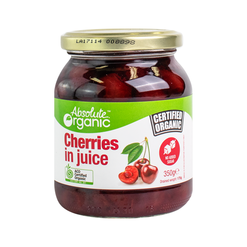 Absolute Organic Cherries in Juice 350g