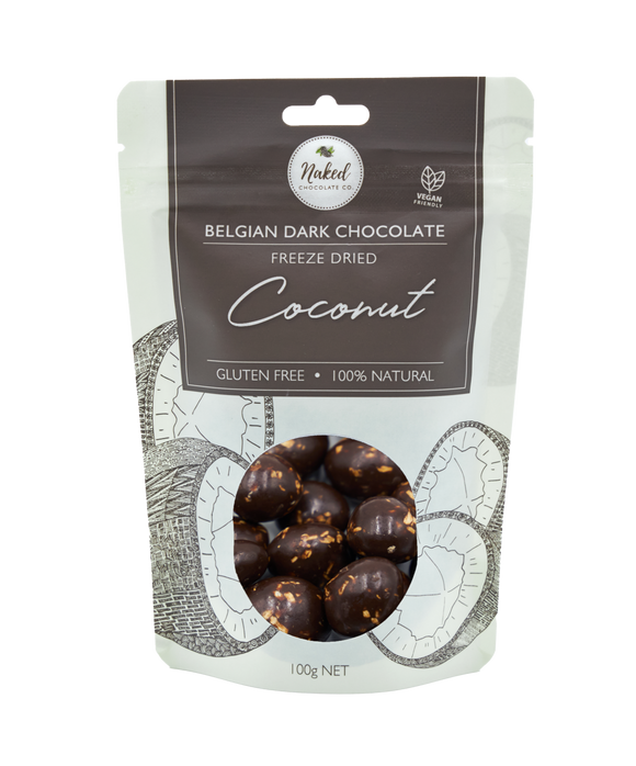 Naked Chocolate Co. Dark Chocolate Freeze Dried COCONUT 100g