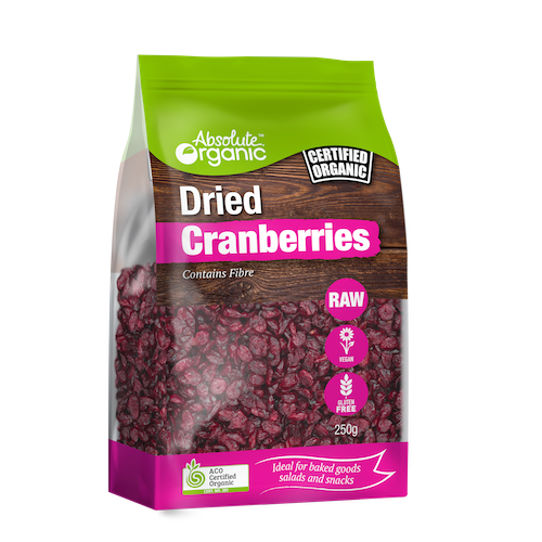 Absolute Organic Dried Cranberries 250g