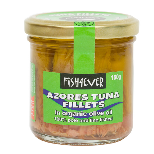Fish4Ever Skipjack Tuna Fillets in Organic Olive Oil 150g Glass Jar