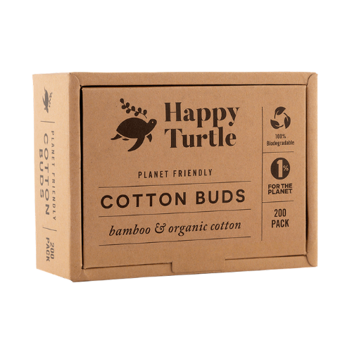 Happy Turtle Organic Cotton & Bamboo Cotton Buds 200 pack
