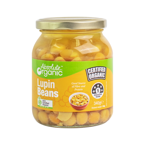 Absolute Organic Lupin Beans glass jar 340g