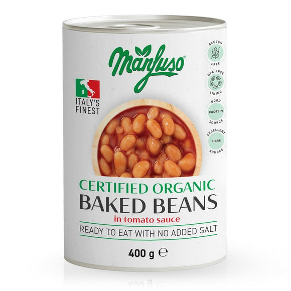 Manfuso Organic Baked Beans in Tomato Sauce 400g