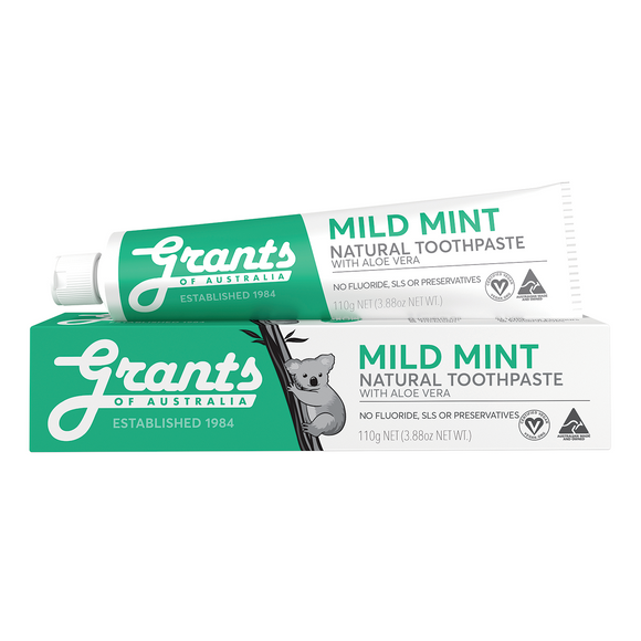 Grants Natural Toothpaste Flouride-Free Mild Mint 110g