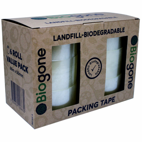 BioGone Landfill Biodegradable Packing Tape 6x66m rolls