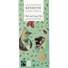 ** Bennetto Organic Dark Chocolate MINT & COCOA NIBS 100g