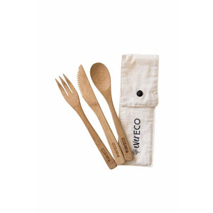 Ever Eco Bamboo Cutlery Set with Organic Cotton Pouch